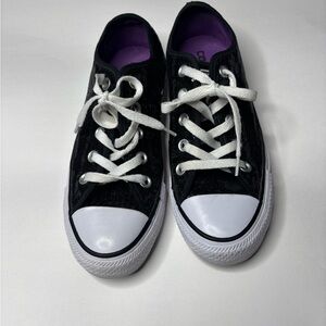 Classic Black sequin and White Women's Sneakers